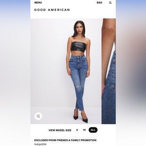 NWT GOOD AMERICAN ALWAYS FITS JEANS SIZE 14-18
